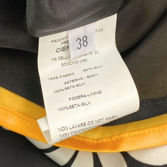 GIULIA ROSITANI 100% SILK WOMEN'S GRAPHIC FACE SLEEVELESS SHIFT DRESS - M - Picture 10 of 10